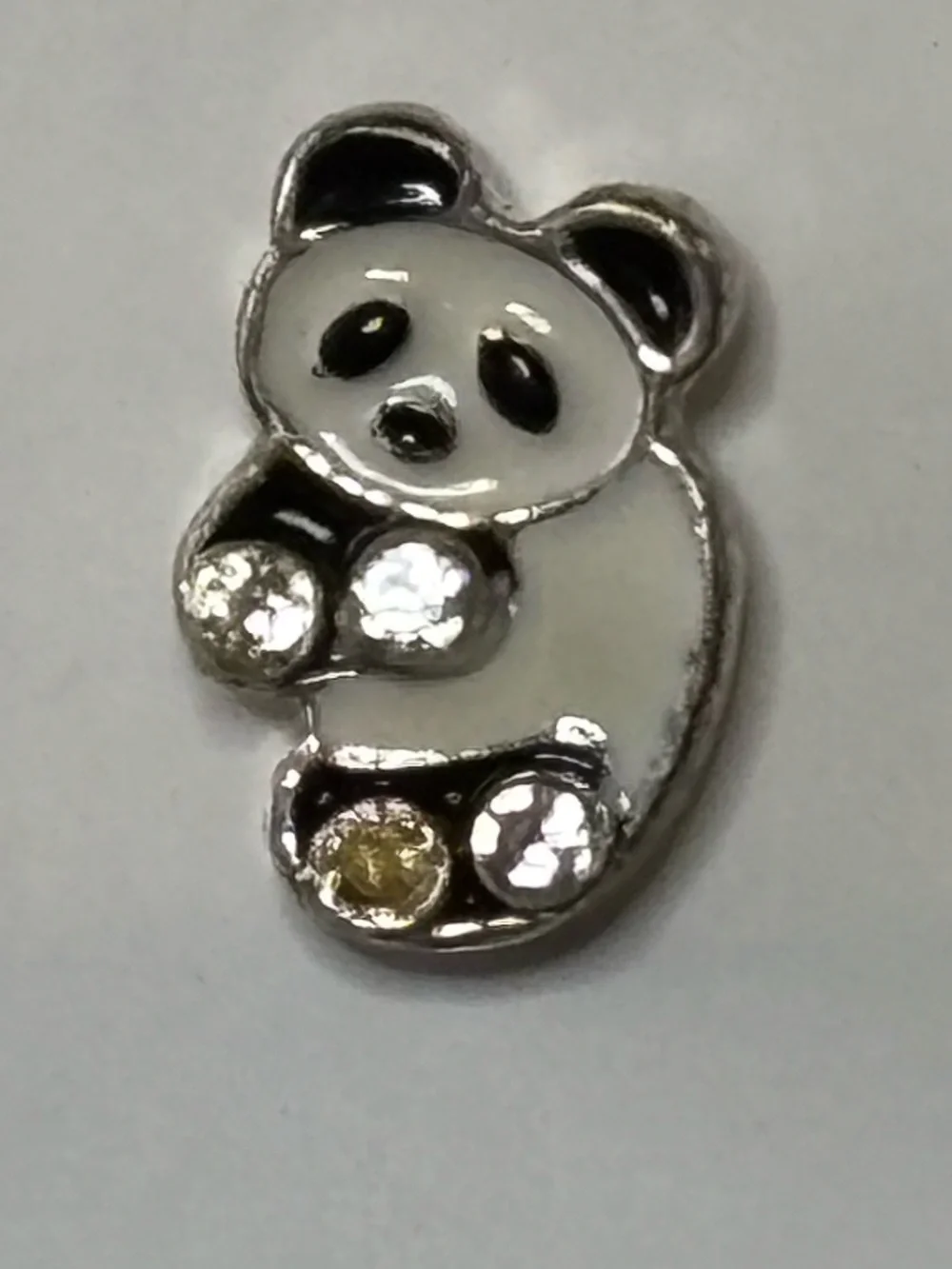 Panda Crystal Accent Kids Earrings - White and Black
